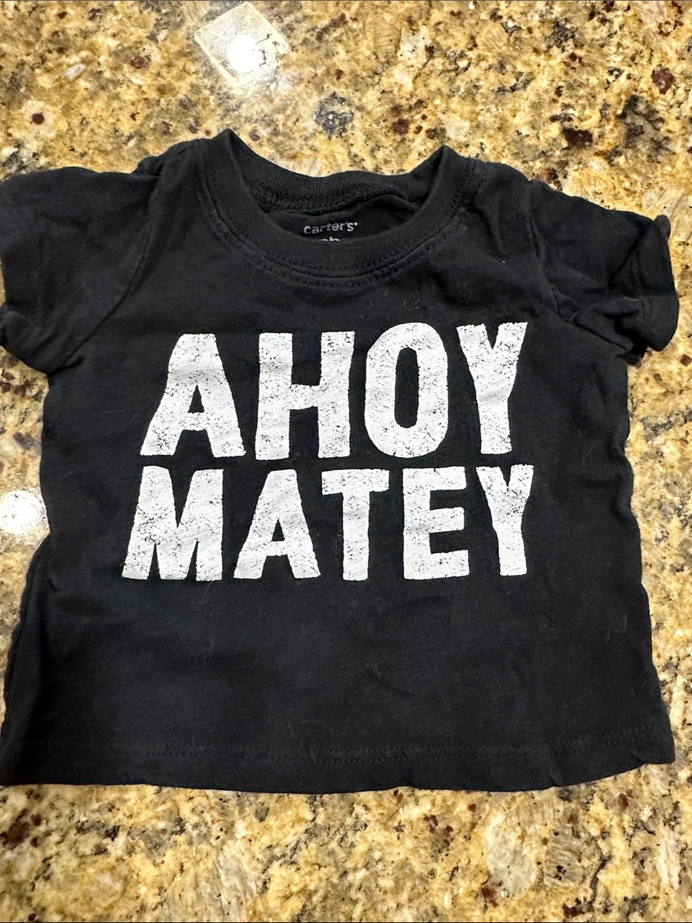 Carter's Black Short-Sleeve Tee with White "Ahoy Matey" Graphic